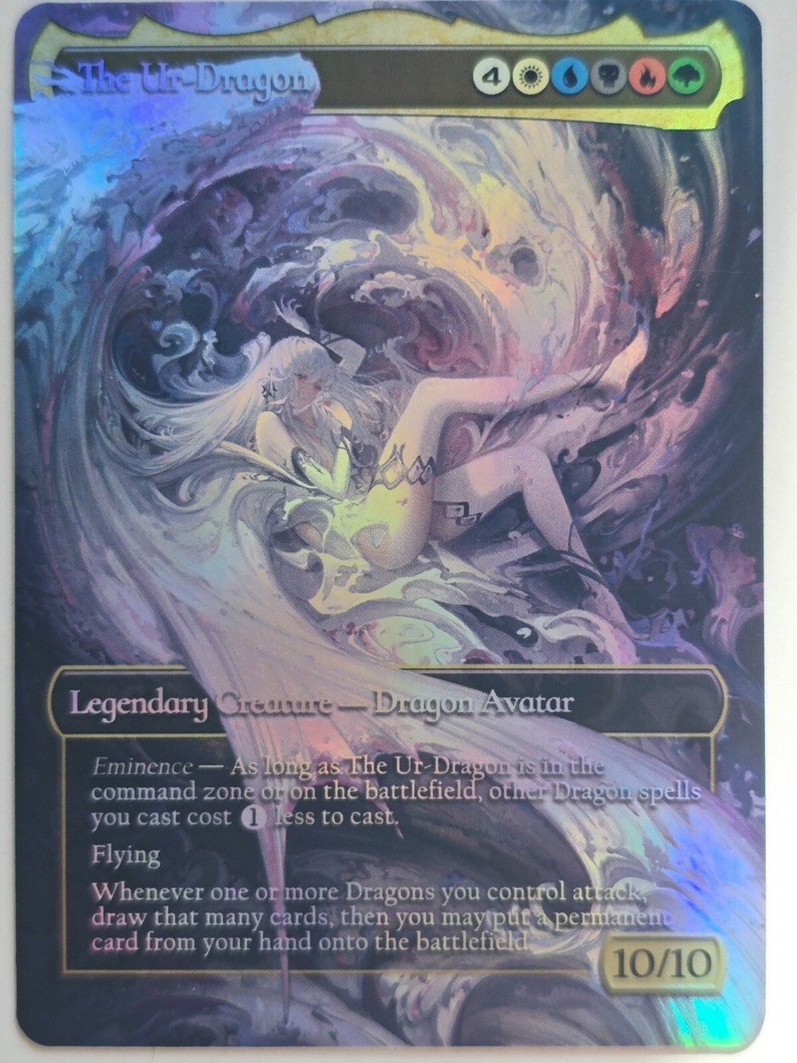 Waifu style The Ur-Dragon 01 Foil-Altered Art Custom MTG Creature