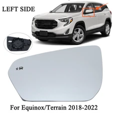 For 2018-2022 Equinox/Terrain Left Driver Side Mirror Glass W/Blind Spot Heated