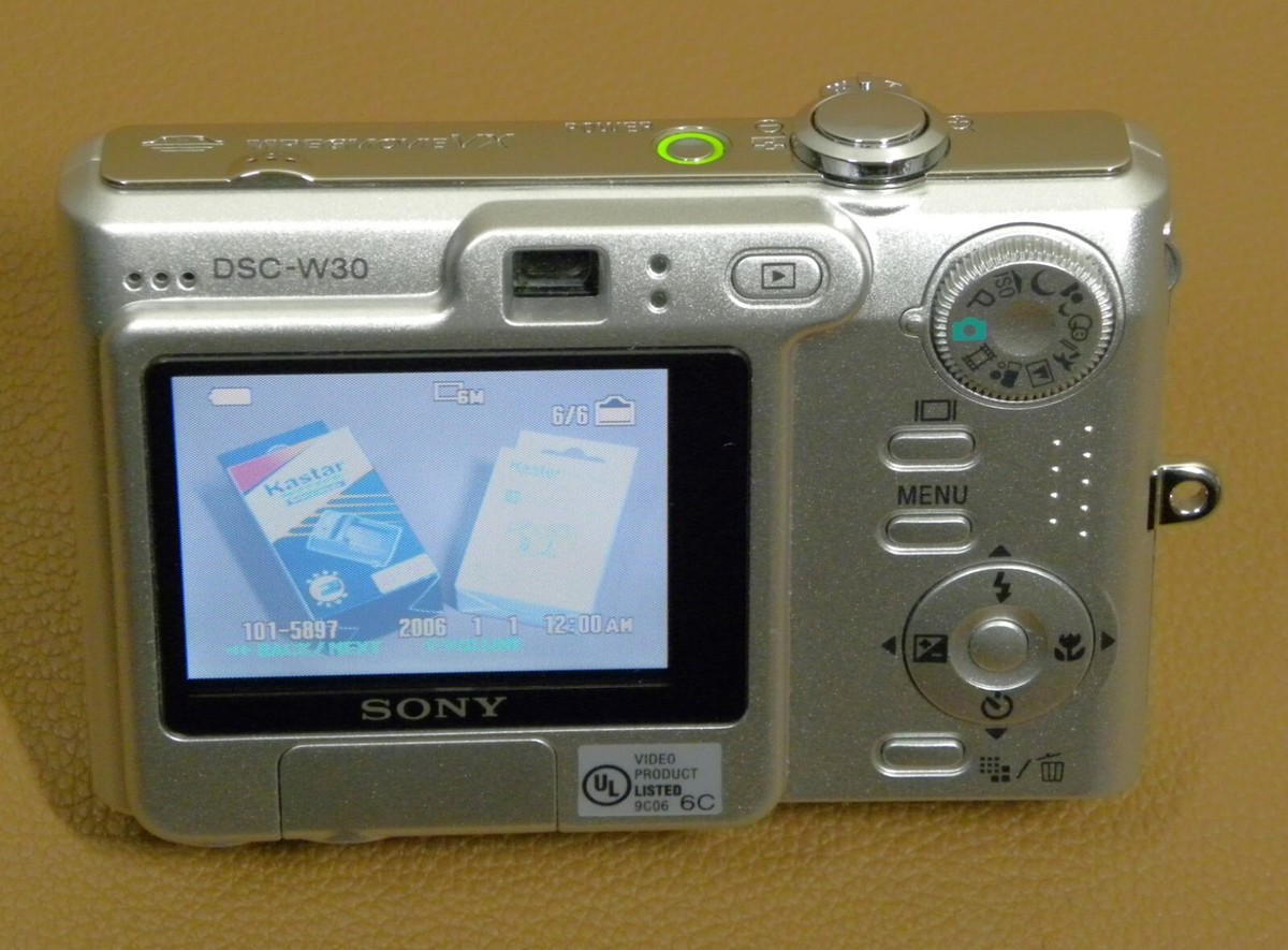 Sony Cyber-shot DSC-W30 Silver 6.0 MP Digital Camera w/ New