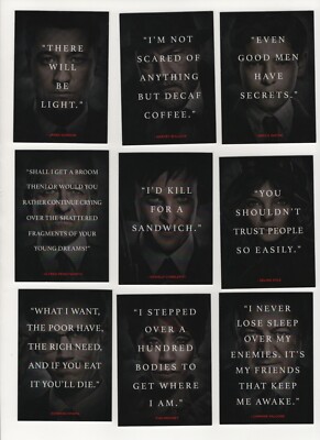  2016 Gotham Season 1 Quotes 9 Karten komplett #Q1 bis #Q9 Bruce Wayne DC