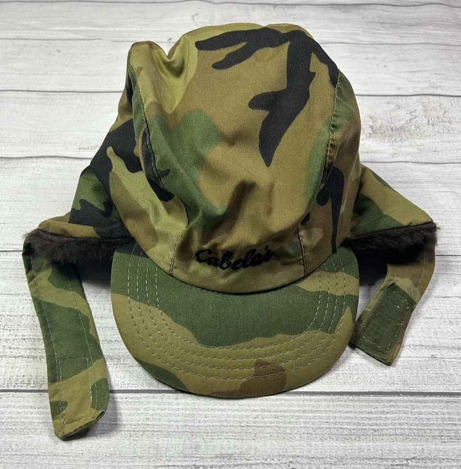 Vintage Cabela's Camouflage Trapper Hat Thinsulate 3M Ear Covers Made In USA - Image 2 of 4