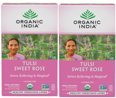 Tulsi Sweet Rose Tea - 18 Tea Bags ( 2 Pack )