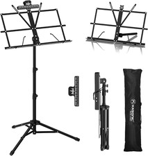 - Music Stand, 2 in 1 Dual-Use Folding Sheet Music Stand Desktop Book Stand, P