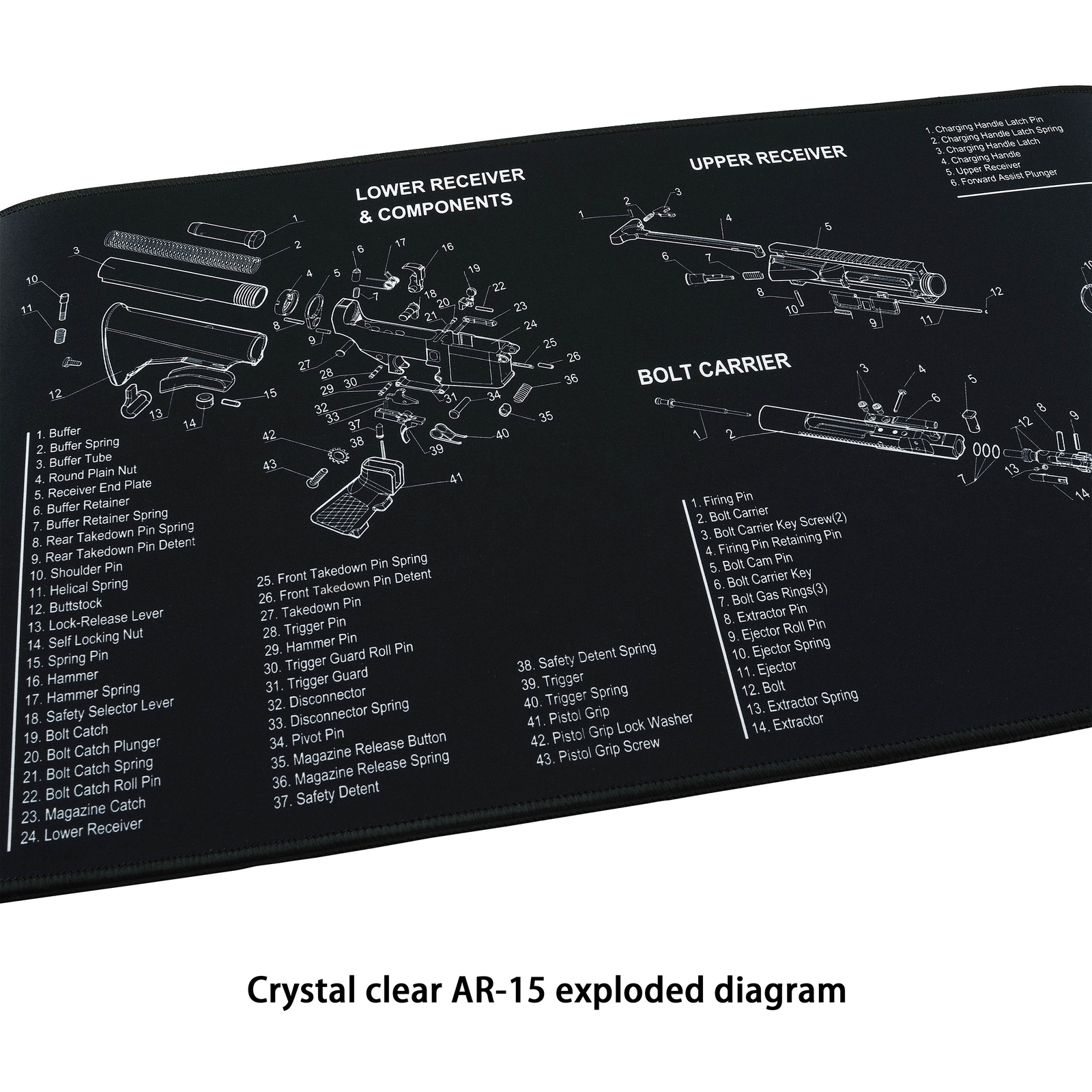 Gun Cleaning Mat for Rifle Pistol Shotgun 37 x 12”,Magnetic Surface Thick Mat 