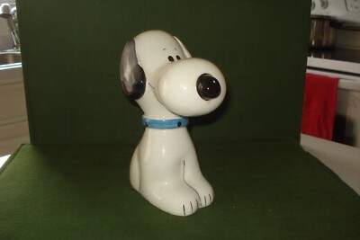 Vintage Snoopy Ceramic Coin Bank, Quadrifoglio,Hand Painted Italy