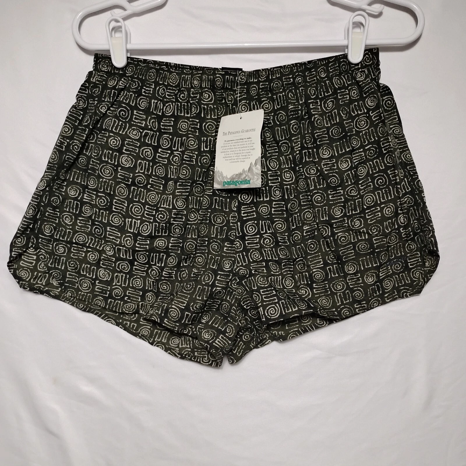 Vtg 90s NWT Patagonia Trail Running Shorts Mens M Green Mesh Lined Swim Trunks