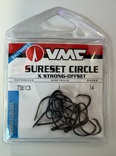 VMC SALTWATER SURESET CIRCLE X STRONG-OFFSET HOOK - SIZE 1 & 2 - 9 PACKS