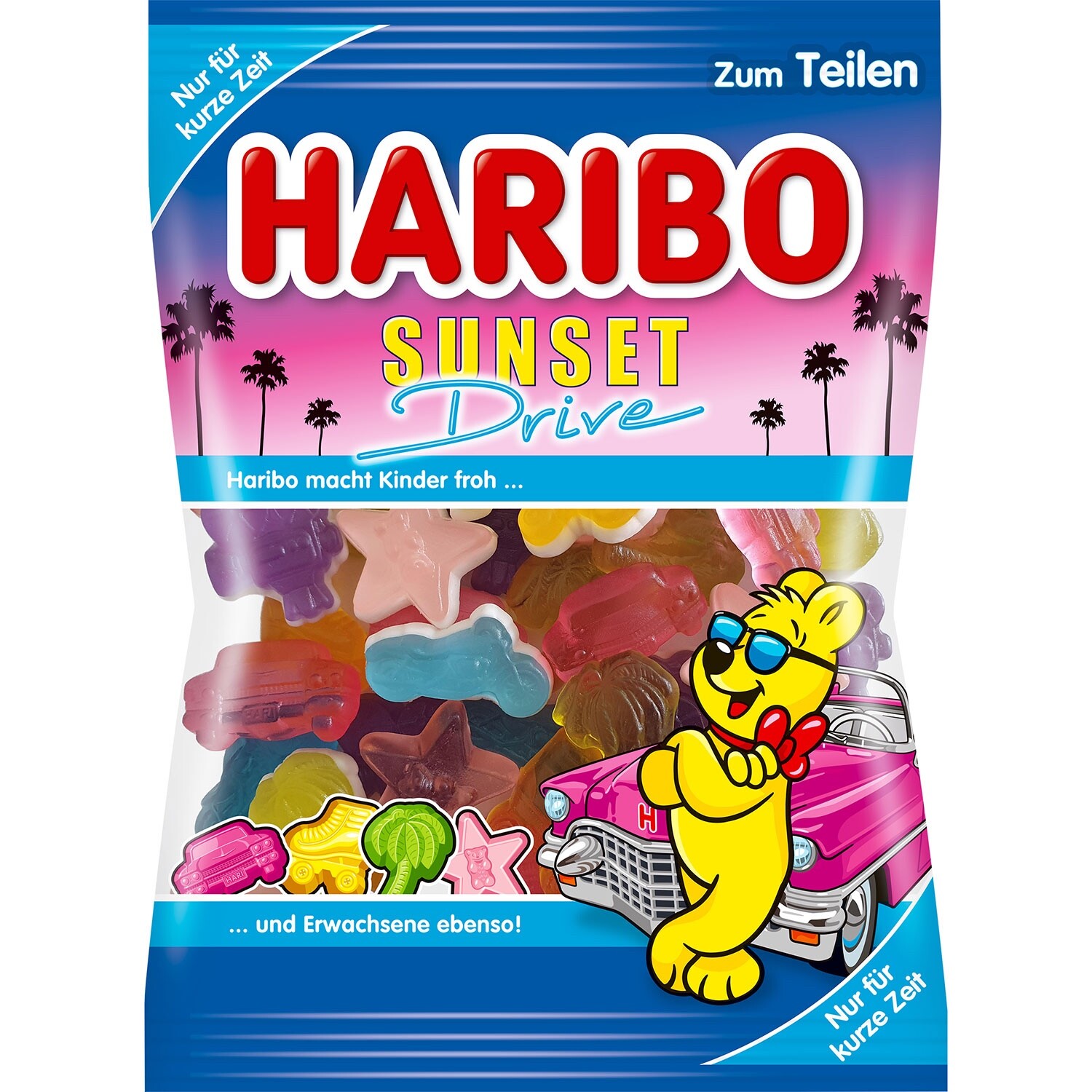 Haribo gummies SUNSET DRIVE Лимитированная серия -175 г -Сделано в Германии -БЕСПЛАТНАЯ ДОСТАВКА