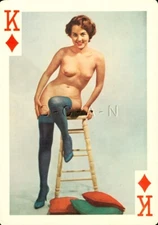 Original 1950s-60s Large (5 x 7) Nude Hard Stock Pinup- Woman- Legs- Stockings