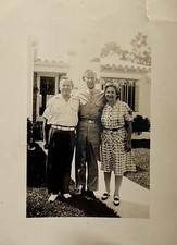 WW2 Photo U.S. GI Standing Outside With His Parents