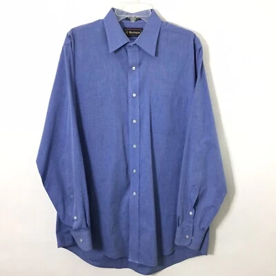 Barrington Shirt Mens 16.5 Blue Wrinkle Free Long Sleeve Button Up - Image 1 of 4