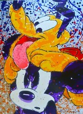 DAVID WILLARDSON HAND SIGNED Top of the World Mickey Mouse Pluto dog WALT DISNEY