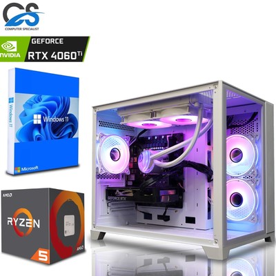 RTX Gaming PC AMD Ryzen 5 5600X / 32GB DDR4 / 8GB RTX 4060 Ti / 2TB SSD Wins 11