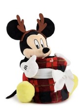 Disney MICKEY MOUSE Soft Plush PILLOW BUDDY  50x60 BLANKET THROW Bedding NEW 
