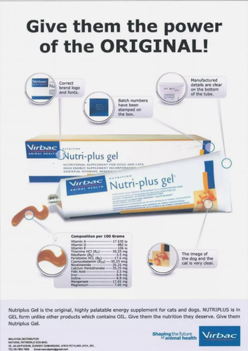 3 X Virbac Nutriplus Nutri Plus Gel - Supplement For Cats & Dogs (120g) - Picture 4 of 9