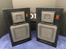 _-VERY NICE!-_ SONY APM-510 Two-Way Speakers Square Aluminum Honeycomb - RARE!