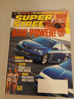 Super Street Magazine May 2002 HKS Acura RSX TEIN HKS ROJA SPARCO 