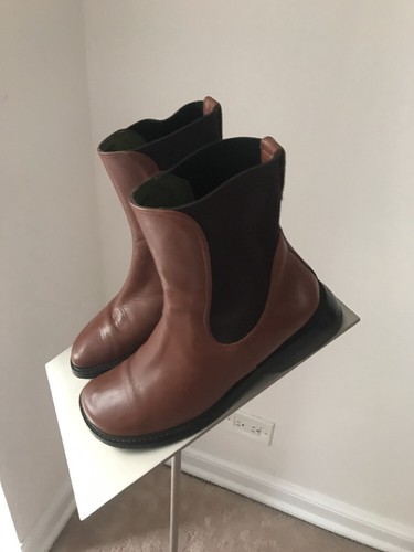 Donald J Pliner Brown Leather Made in Italy Pull On Ankle Boots Size 7M - Picture 3 of 9
