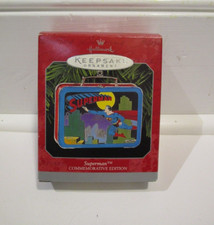 1998 Hallmark Keepsake Ornament Superman Pressed Tin Lunch Box New