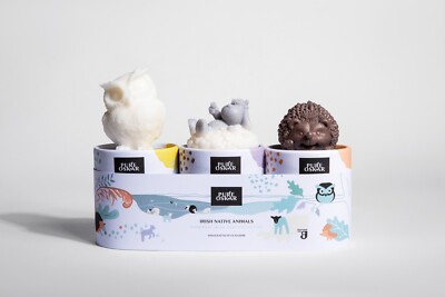 Pure Oskar Set of 3 Handmade Soaps Barn Owl, Little Lamb, Busy Hedgehog Natural