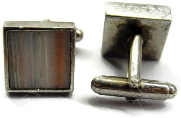 Cuff Links Square White Copper Flake Cufflink Vin… - image 12