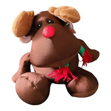 Nylon 15" Brentwood Originals Plush Brown MOOSE Microbead Moshi Red Nose