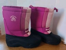 Kamik Insulated Waterproof Winter Snow Boots Pink Youth Girl 6 Cinch Top Closure