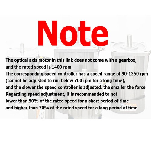 AC Motor Optical Axis Deceleration Geared 180W 220V 110V With Speed Controller - Picture 2 of 9