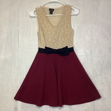 Rue 21 Sleeveless Mini Dress Crochet Lace Bow Summer Size Medium
