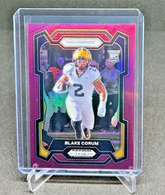 2024 Prizm Draft Picks BLAKE CORUM RC Purple Prizm 47/75 #128 Rams