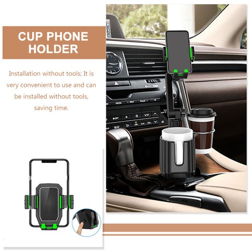 Convenient Adjustable Black Compatible Universal Phone Holder Cup Holder Mount - Photo 9 sur 12