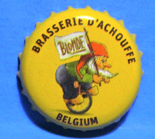 BEER BOTTLE CAP - LA CHOUFFE BLOND BEER - D'ACHOUFFE BREWERY - GNOME - BELGIUM