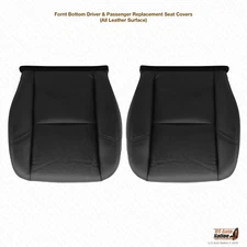 2007 2008 Cadillac Escalade Driver & Passenger Bottom Leather Seat Cove BLACK