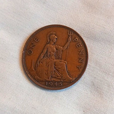 1945 Great Britain George VI (1936-1952) Penny Coin Uncirculated Mint Coin Jb28