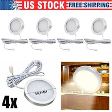 4 PACK Under Cabinet Lights Kit LED Kitchen Counter Closet LED Puck Display Lamp