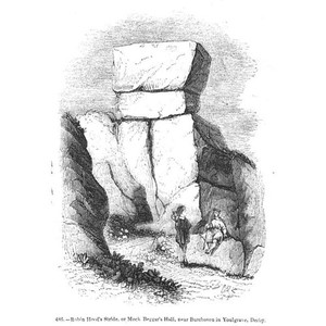 Robin Hood's Stride Derbyshire - Antiker Druck 1845