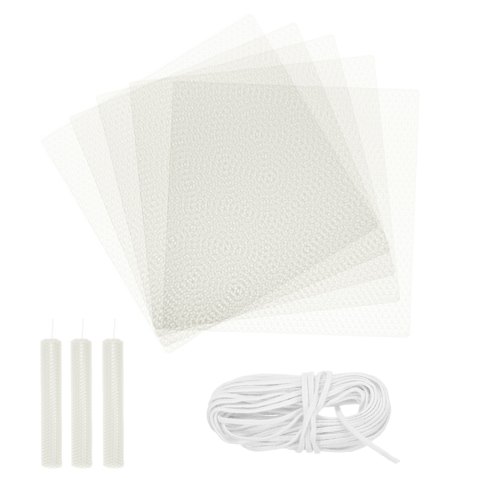 5pcs Beeswax Candle Making Kit, 8"x8" White Beeswax Sheet wi