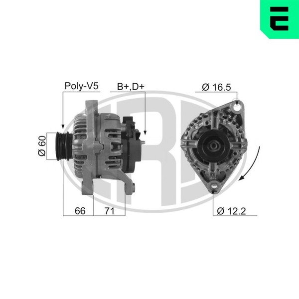 ERA Lichtmaschine Generator Lima 210201A 14V FüR Fiat Multipla Marea Stilo Doblo-image
