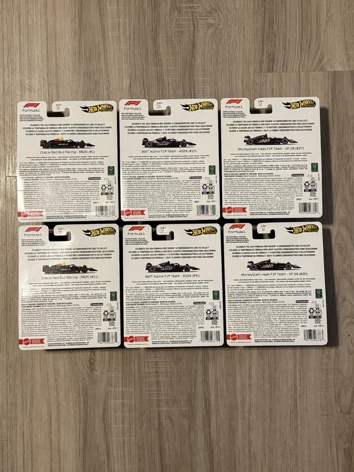 Hot Wheels Premium Formula 1 Series Wave/Mix 1 Juego Completo de 6 F1 Foto 2 de 2