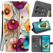 Flower Wallet Flip Case For iPhone Samsung Honor Hot Girl Card Stand Phone Cover