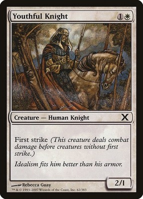 Youthful Knight NonFoil Tenth Edition 62 NM MTG