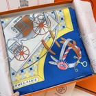 Hermès “New Ride” Blue Silk Square Scarf 35x35 in. NO BOX! — photo 3