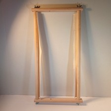 Needlepoint Stitchery Frame 9" x 18" Wooden Scroll Embroidery