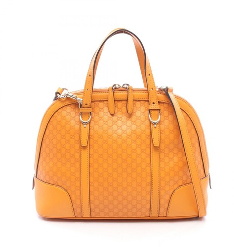 GUCCI Nice Micro 2WAY Leather Handbag Orange 309617 Used