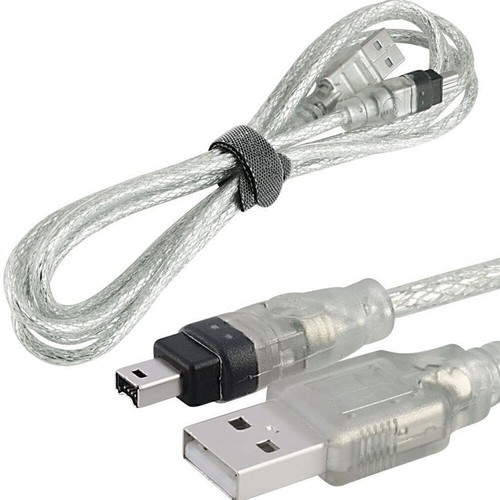 USB Male to Firewire IEEE 1394 4-Pin Data Transfer Male Cable Converter Cord - Photo 3/4