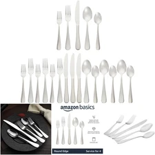 Stainless Steel Silverware Set 20 Piece Fork Spoon Dishwasher Safe