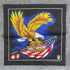 Harley-Davidson Bandana Mens One Size Multicolor Eagle American Flag Made In USA