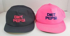 Vintage Diet Pepsi Snapback Trucker Hat Black Pink K-Products USA Lot