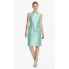 Alfred Sung Aqua Blue Sleeveless Bow Back Party Cocktail #D522