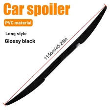 Car Rear Roof Lip Spoiler Wing Closs Black Tail Trunk Universal 45" Adhesive US